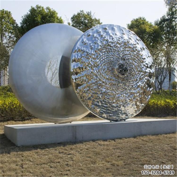 雙環雕塑觀賞型，公園小品，不銹鋼雙環雕塑常用
