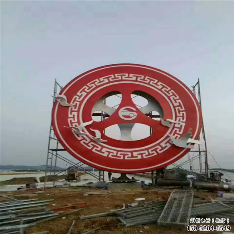 圓環雕塑點擊，景觀雕塑，別墅烤漆圓環雕塑供求