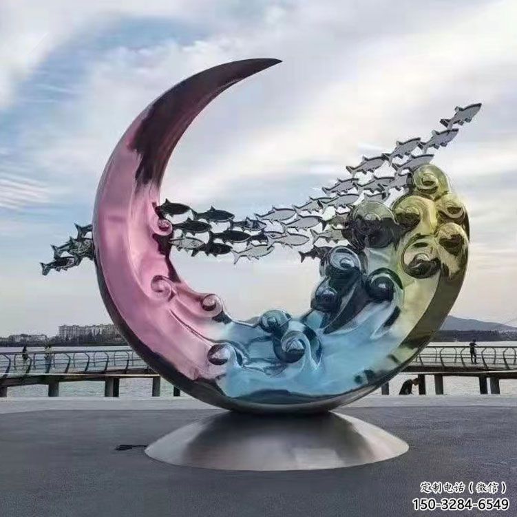 圓環(huán)雕塑制作，村標概念，烤漆圓環(huán)雕塑專供