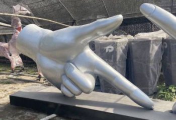 剪刀手雕塑訂做，校園雕塑，不銹鋼剪刀手雕塑廠家