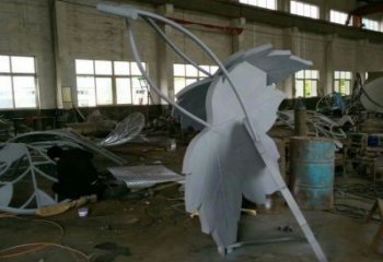 楓葉雕塑承接，鍛造工藝，不銹鋼楓葉雕塑訂做