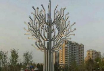 風鈴樹雕塑定制，小區擺件，不銹鋼風鈴樹雕塑服務商