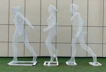 體育人物雕塑供求，景觀雕塑，鏤空鐵藝人物雕塑優(yōu)選