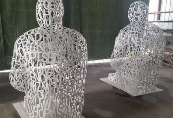 鏤空人物雕塑供給，景區(qū)雕塑，鐵藝字母人物雕塑供求