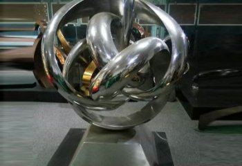 地產(chǎn)雙環(huán)雕塑定做，城區(qū)小品，景觀不銹鋼雙環(huán)雕塑定價(jià)
