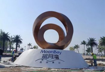 街道圓環雕塑，鍛造景觀雕塑，古銅效果