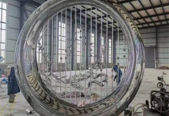 雕塑圓環批發，校園雕塑，抽象烤漆圓環雕塑定價