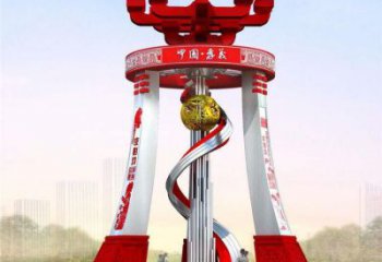 蕪湖城市精神堡壘雕塑，地標(biāo)文明建筑不銹鋼雕塑