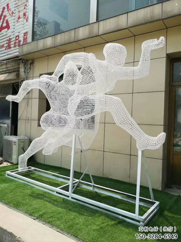 文昌鏤空健兒雕塑制造，校園雕塑，金屬鐵藝人物雕塑展品