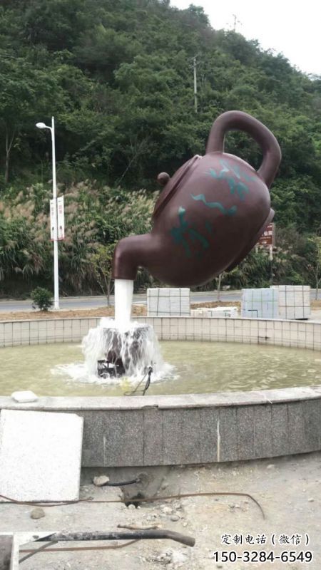 長安小區天壺標志雕塑，多彩藝術，天壺雕塑生產廠家