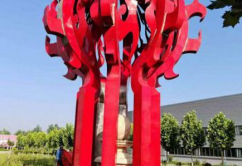 新樂火球雕塑，精神堡壘火球雕塑落地展示