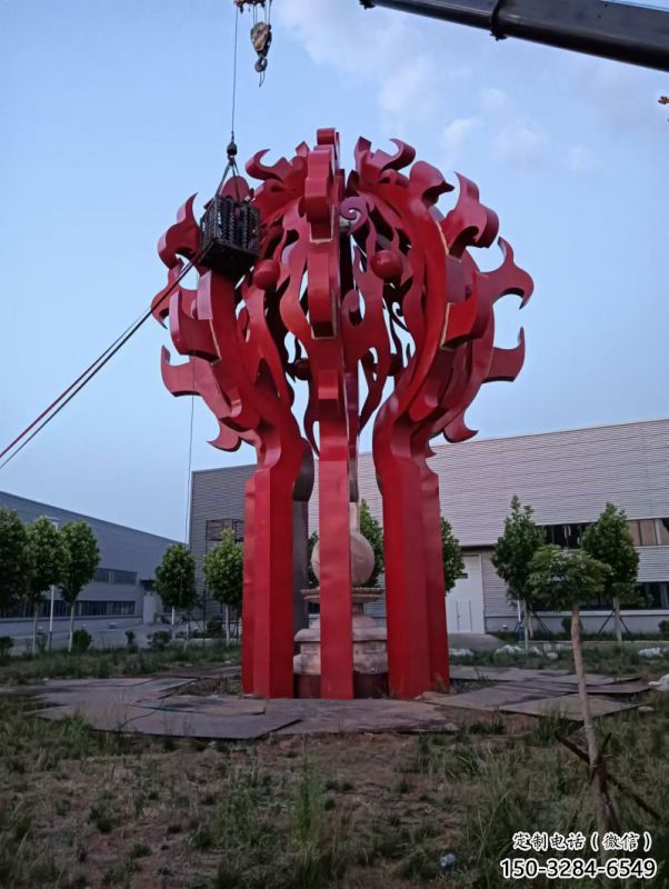 玄武火球雕塑，精神堡壘火球雕塑落地展示