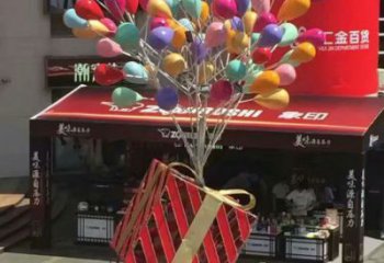 郴州氣球樹雕塑承接，美陳雕塑，玻璃鋼氣球樹雕塑制造