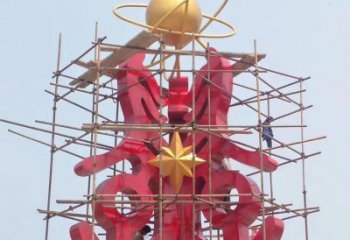 烏蘭察布景觀科技之星雕塑選用，美陳雕塑，抽象不銹鋼科技之星雕塑標準