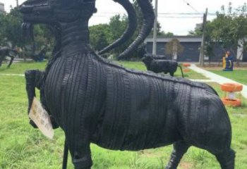 玉溪輪胎山羊雕塑供應，公園雕塑，鑄銅輪胎羊雕塑供求