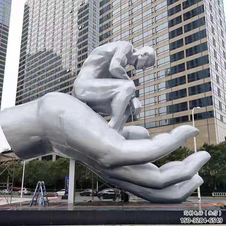 雙橋沉思者雕塑,景觀雕塑,手托人物雕塑廠家提供 雙橋沉思者雕塑,景觀雕塑,手托人物雕塑廠家提供